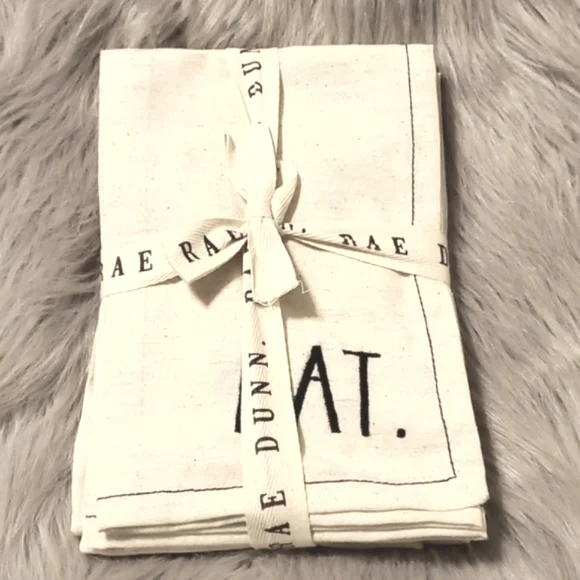 Rae Dunn Enjoy & Eat Embroidered Napkins - Picture 4 of 8
